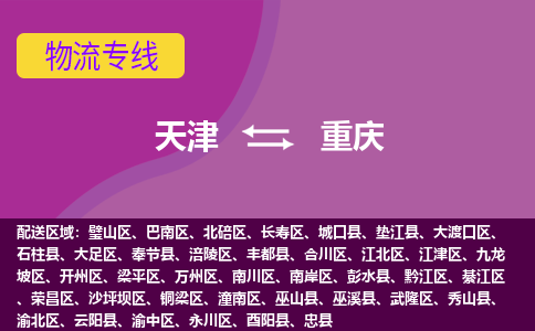 天津到重庆物流公司,天津到重庆货运,天津到重庆物流专线