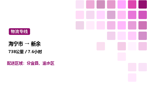 海宁市到新余整车运输-海宁市到新余物流公司|点对点运输