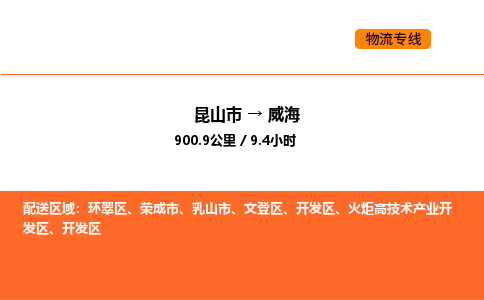 昆山到威海物流专线|昆山市至威海货运专线