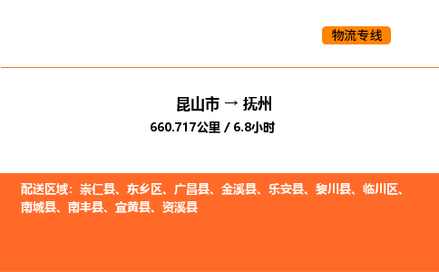 昆山到抚州物流专线|昆山市至抚州货运专线