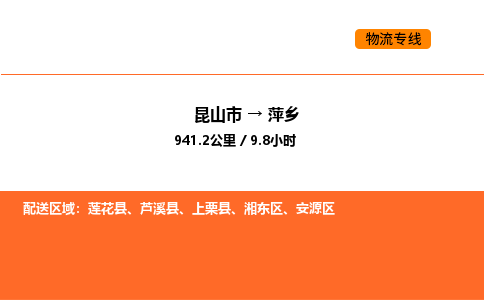 昆山到萍乡物流专线|昆山市至萍乡货运专线