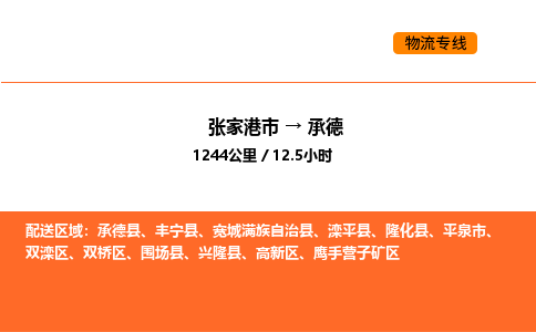 张家港到承德物流专线|张家港市至承德货运专线