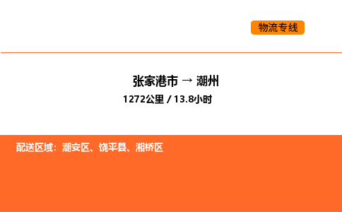 张家港到潮州物流专线|张家港市至潮州货运专线