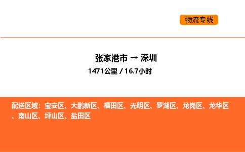 张家港到深圳物流专线|张家港市至深圳货运专线