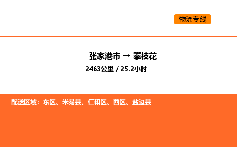 张家港到攀枝花物流专线|张家港市至攀枝花货运专线