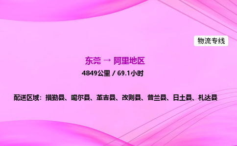 东莞到阿里地区物流公司_东莞到阿里地区货运_东莞至阿里地区物流专线