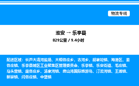 淮安到乐亭县物流专线/公司 实时反馈/全+境+达+到